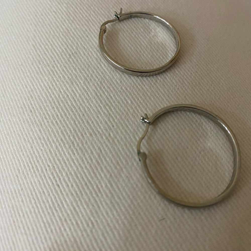 Sterling Silver Medium Sized Hoops - image 2